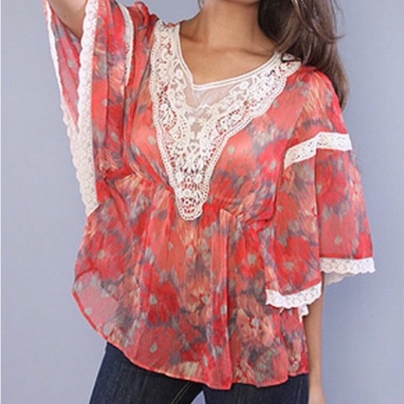 Free People Daydreamer Sheer Dolman sleeve top-$4.99 Shipping Applied~ NWOT - Picture 6 of 7